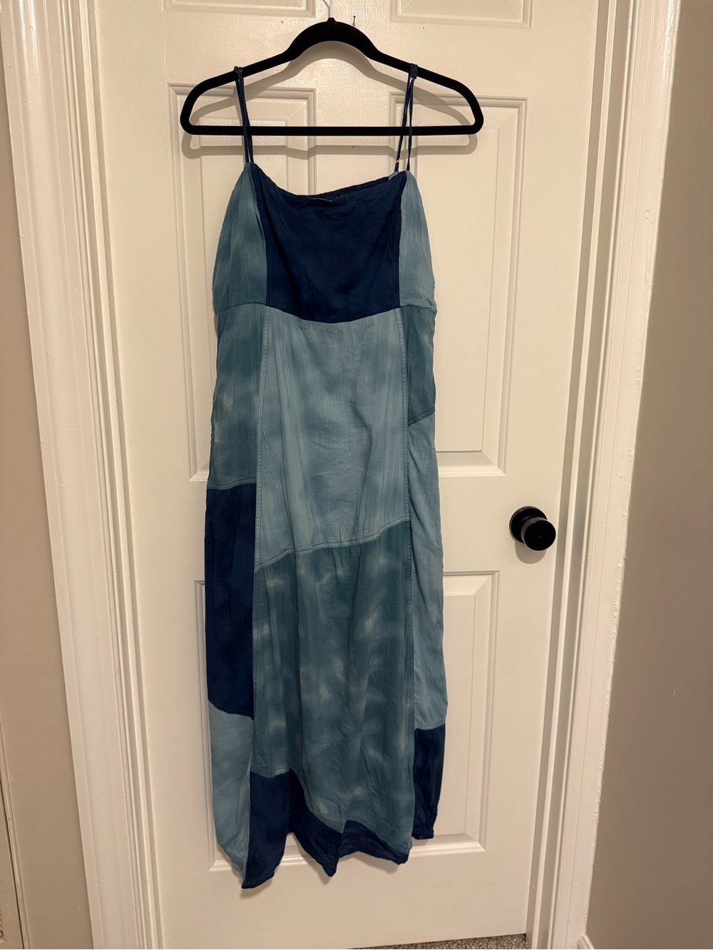 Gap blue patchwork dress sz L large